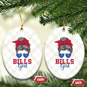 Bills Girl Messy Bun Ceramic Ornament Funny Sports Fan Team TS02 Print Your Wear