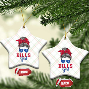 Bills Girl Messy Bun Ceramic Ornament Funny Sports Fan Team TS02 Print Your Wear
