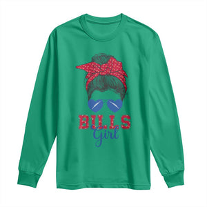 Bills Girl Messy Bun Long Sleeve Shirt Funny Sports Fan Team TS02 Irish Green Print Your Wear