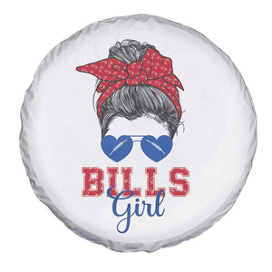 Bills Girl Spare Tire Cover Messy Bun Funny Sports Fan Team TS02 Print Your Wear