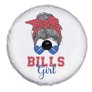 Bills Girl Spare Tire Cover Messy Bun Funny Sports Fan Team TS02 Print Your Wear