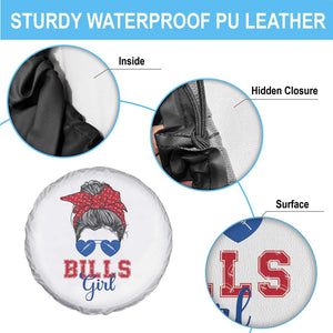 Bills Girl Spare Tire Cover Messy Bun Funny Sports Fan Team TS02 Print Your Wear