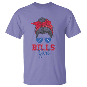 Bills Girl Messy Bun T Shirt Funny Sports Fan Team TS02 Violet Print Your Wear