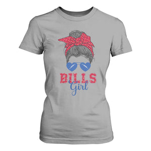 Bills Girl Messy Bun T Shirt For Women Funny Sports Fan Team TS02 Sport Gray Print Your Wear