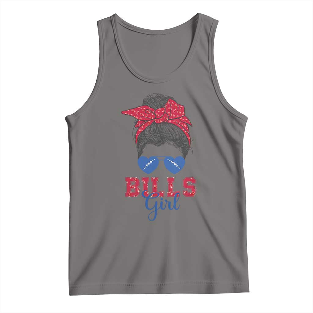 Bills Girl Messy Bun Tank Top Funny Sports Fan Team TS02 Deep Heather Print Your Wear