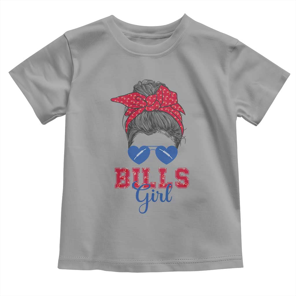 Bills Girl Messy Bun Toddler T Shirt Funny Sports Fan Team TS02 Sport Gray Print Your Wear