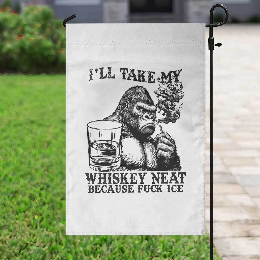 I'll Take My Whiskey Neat Because F Ice Garden Flag Smoking and Drinking Bigfoot Subtle Political Resistance TS02 Print Your Wear