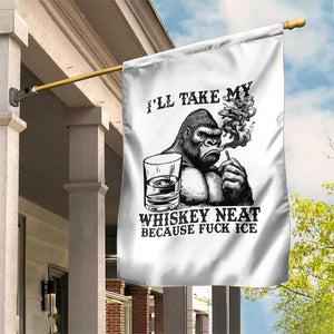 I'll Take My Whiskey Neat Because F Ice Garden Flag Smoking and Drinking Bigfoot Subtle Political Resistance TS02 Print Your Wear
