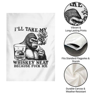 I'll Take My Whiskey Neat Because F Ice Garden Flag Smoking and Drinking Bigfoot Subtle Political Resistance TS02 Print Your Wear