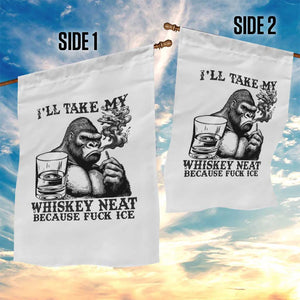 I'll Take My Whiskey Neat Because F Ice Garden Flag Smoking and Drinking Bigfoot Subtle Political Resistance TS02 Print Your Wear