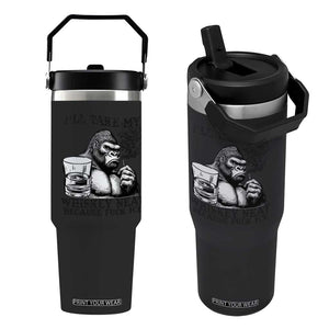 I'll Take My Whiskey Neat Because F Ice Flip Straw Tumbler Smoking and Drinking Bigfoot Subtle Political Resistance TS02 One Size: 30 oz Black Print Your Wear