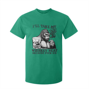 I'll Take My Whiskey Neat Because F Ice T Shirt For Kid Smoking and Drinking Bigfoot Subtle Political Resistance TS02 Irish Green Print Your Wear