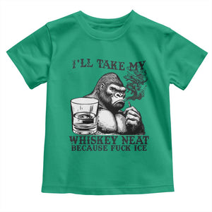 I'll Take My Whiskey Neat Because F Ice Toddler T Shirt Smoking and Drinking Bigfoot Subtle Political Resistance TS02 Irish Green Print Your Wear