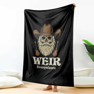 Weir Everywhere Western Skull Guitarist Throw Blanket Legendary Musician Memorial Retro Tribute for Fans TS02 Print Your Wear