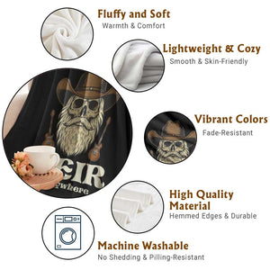 Weir Everywhere Western Skull Guitarist Throw Blanket Legendary Musician Memorial Retro Tribute for Fans TS02 Print Your Wear