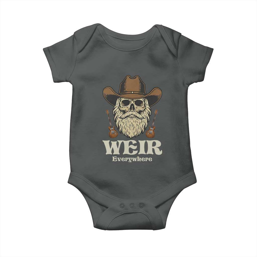 Weir Everywhere Western Skull Guitarist Baby Onesie Legendary Musician Memorial Retro Tribute for Fans TS02 Dark Heather Print Your Wear