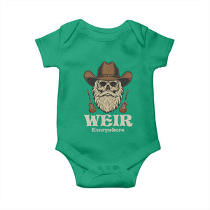 Weir Everywhere Western Skull Guitarist Baby Onesie Legendary Musician Memorial Retro Tribute for Fans TS02 Irish Green Print Your Wear