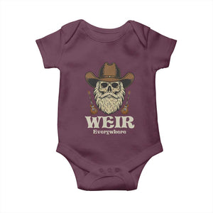 Weir Everywhere Western Skull Guitarist Baby Onesie Legendary Musician Memorial Retro Tribute for Fans TS02 Maroon Print Your Wear