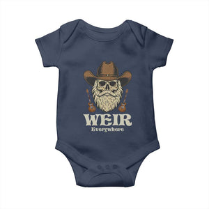 Weir Everywhere Western Skull Guitarist Baby Onesie Legendary Musician Memorial Retro Tribute for Fans TS02 Navy Print Your Wear
