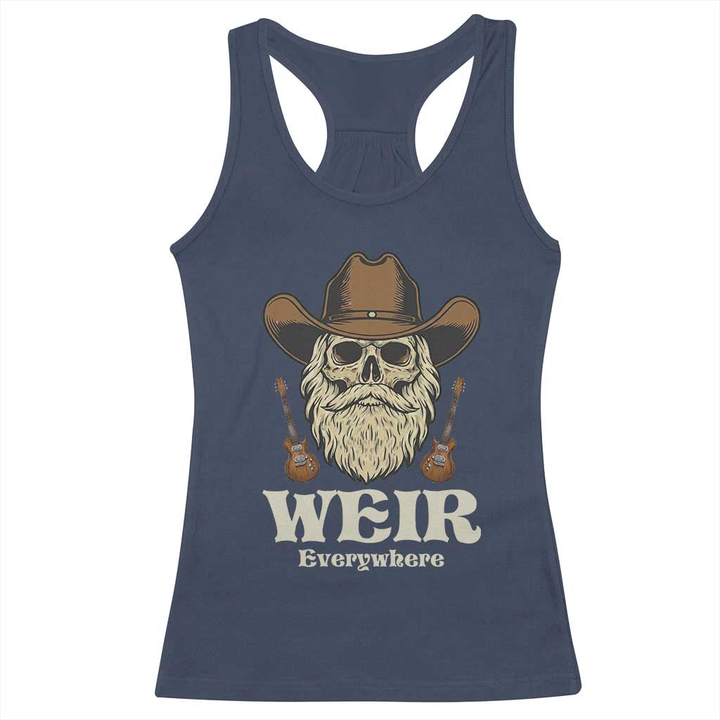 Weir Everywhere Western Skull Guitarist Racerback Tank Top Legendary Musician Memorial Retro Tribute for Fans TS02 Navy Print Your Wear
