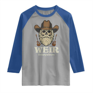 Weir Everywhere Western Skull Guitarist Raglan Shirt Legendary Musician Memorial Retro Tribute for Fans TS02 Sport Gray Royal Print Your Wear