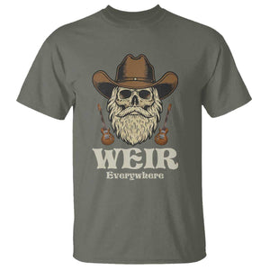 Weir Everywhere Western Skull Guitarist T Shirt Legendary Musician Memorial Retro Tribute for Fans TS02 Military Green Print Your Wear