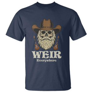 Weir Everywhere Western Skull Guitarist T Shirt Legendary Musician Memorial Retro Tribute for Fans TS02 Navy Print Your Wear