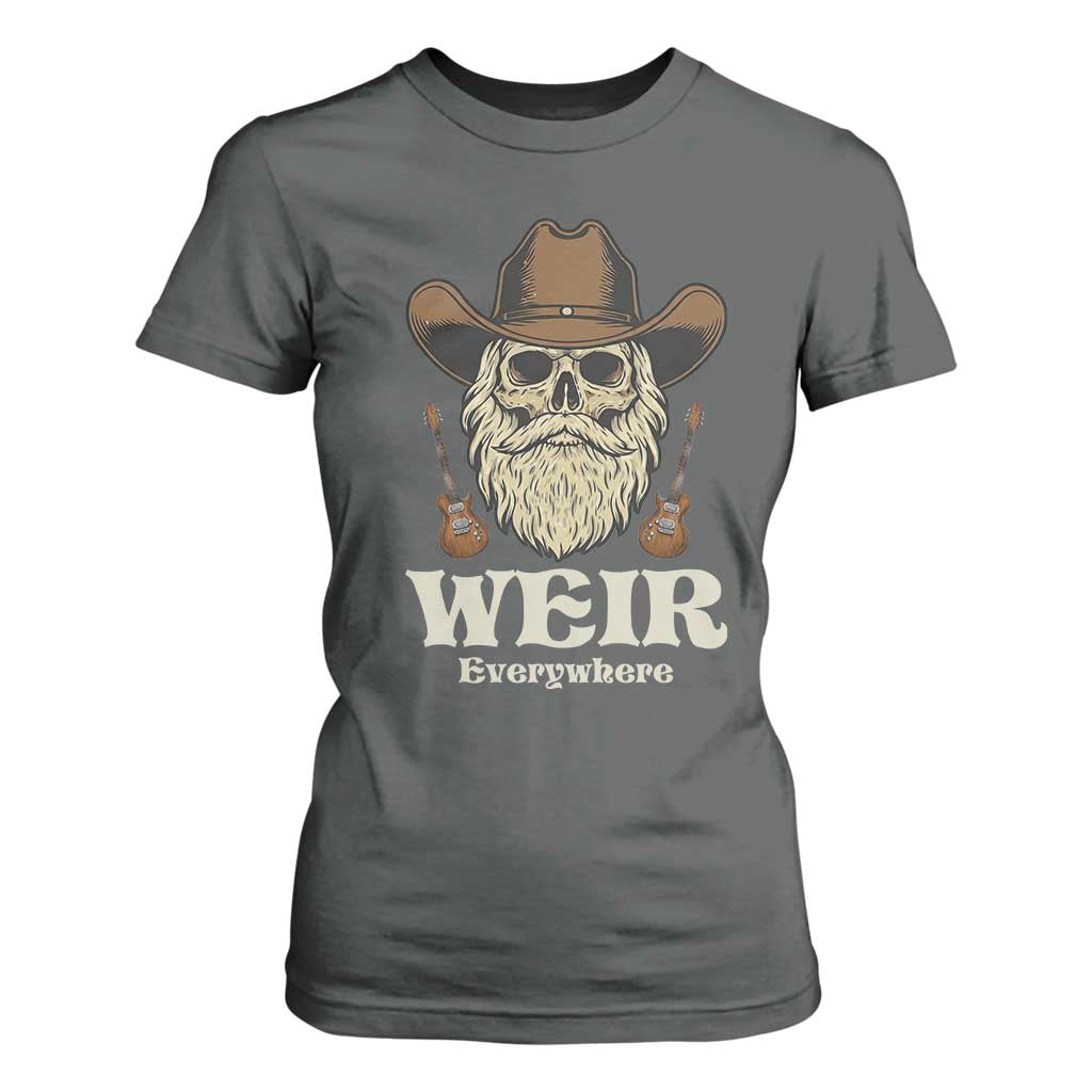 Weir Everywhere Western Skull Guitarist T Shirt For Women Legendary Musician Memorial Retro Tribute for Fans TS02 Dark Heather Print Your Wear