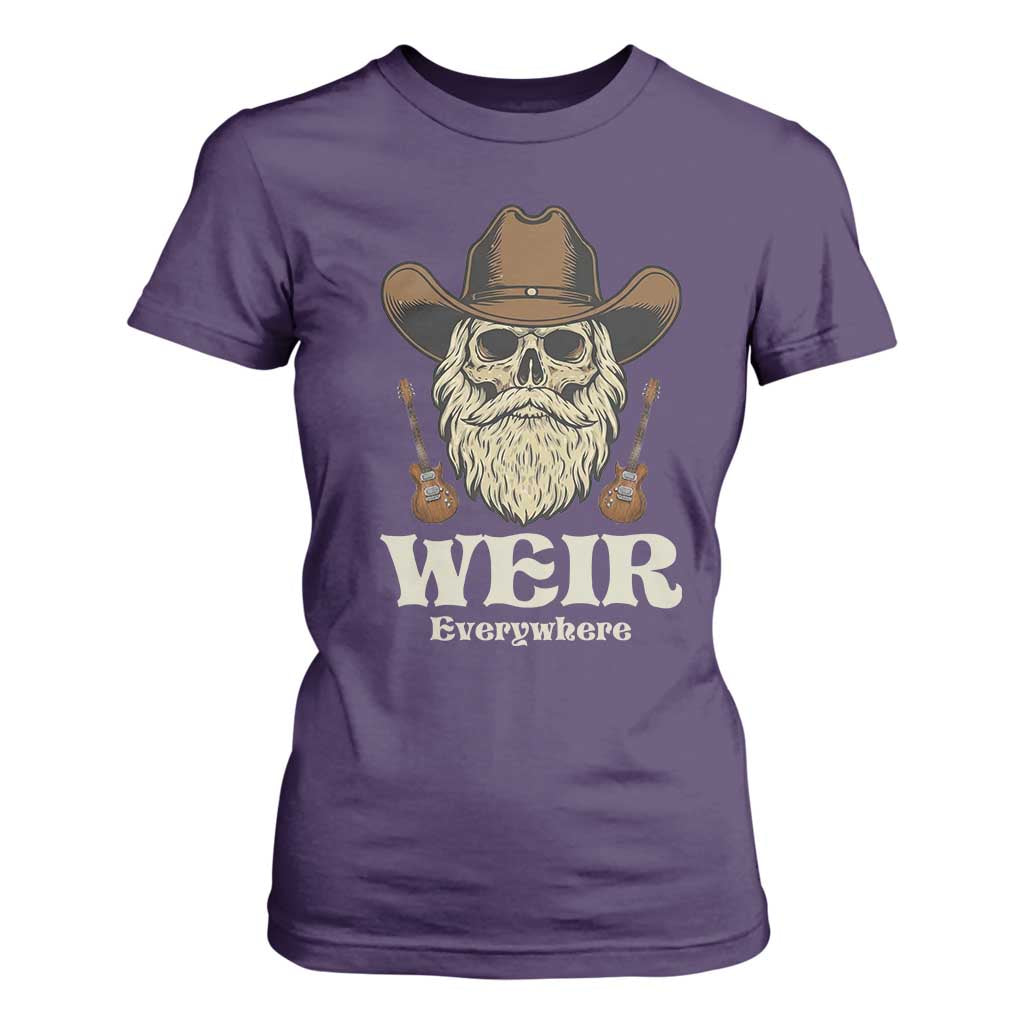 Weir Everywhere Western Skull Guitarist T Shirt For Women Legendary Musician Memorial Retro Tribute for Fans TS02 Purple Print Your Wear