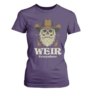 Weir Everywhere Western Skull Guitarist T Shirt For Women Legendary Musician Memorial Retro Tribute for Fans TS02 Purple Print Your Wear