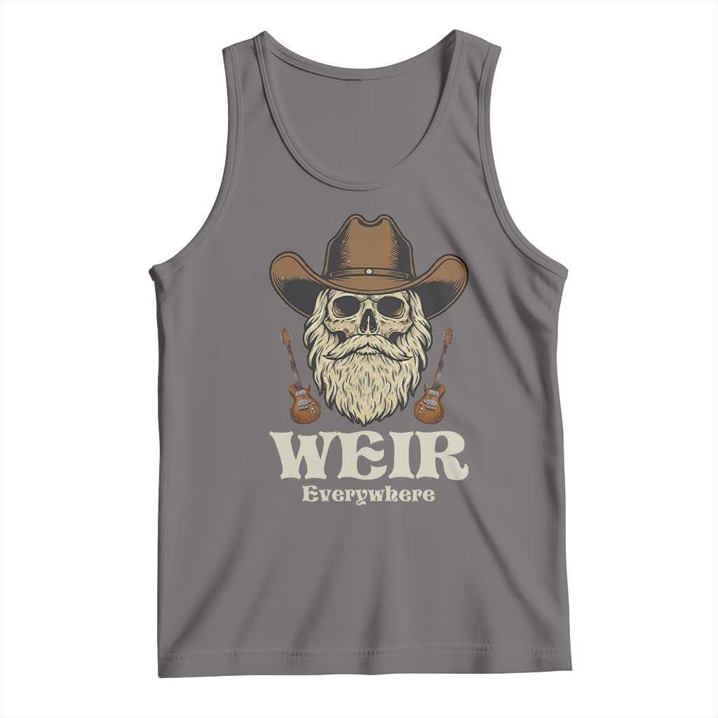 Weir Everywhere Western Skull Guitarist Tank Top Legendary Musician Memorial Retro Tribute for Fans TS02 Deep Heather Print Your Wear