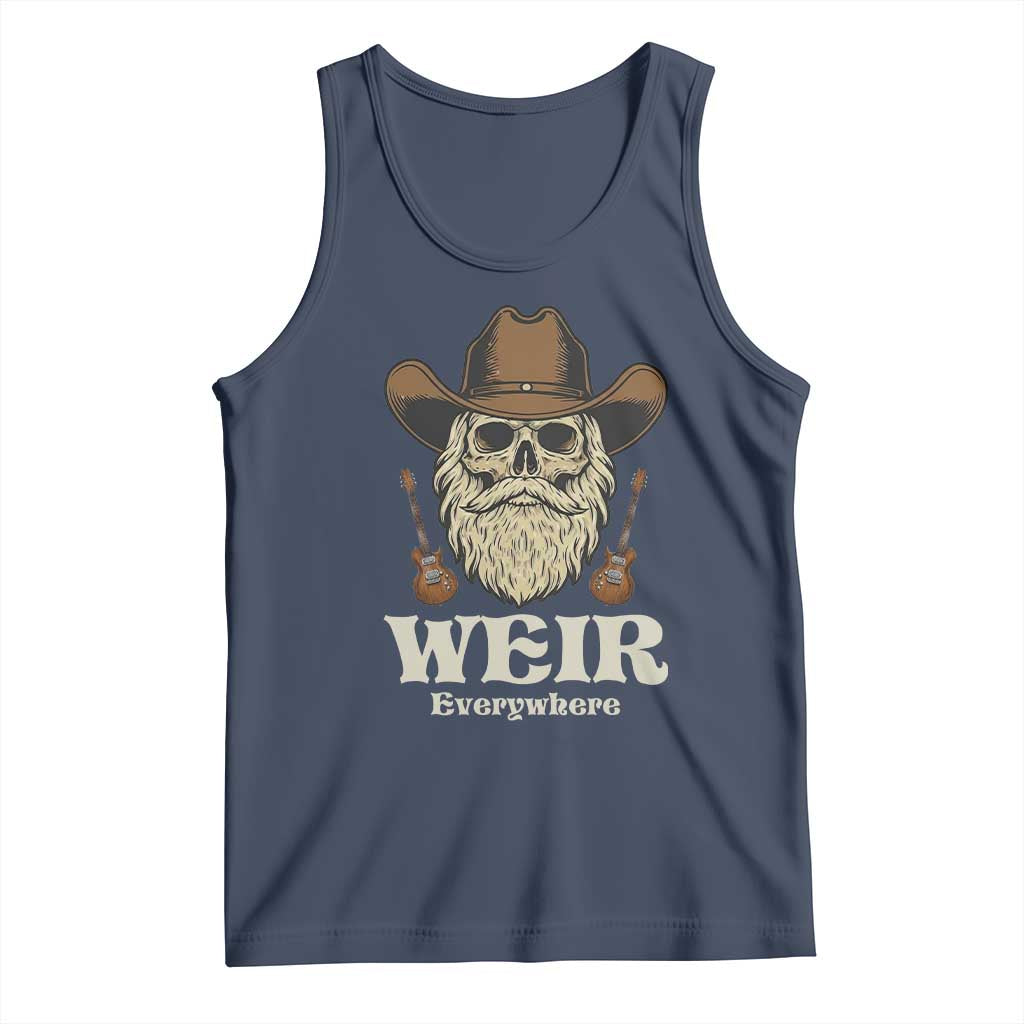 Weir Everywhere Western Skull Guitarist Tank Top Legendary Musician Memorial Retro Tribute for Fans TS02 Navy Print Your Wear