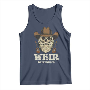 Weir Everywhere Western Skull Guitarist Tank Top Legendary Musician Memorial Retro Tribute for Fans TS02 Navy Print Your Wear