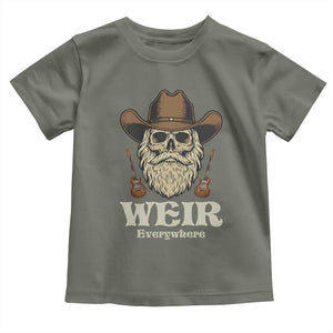 Weir Everywhere Western Skull Guitarist Toddler T Shirt Legendary Musician Memorial Retro Tribute for Fans TS02 Military Green Print Your Wear