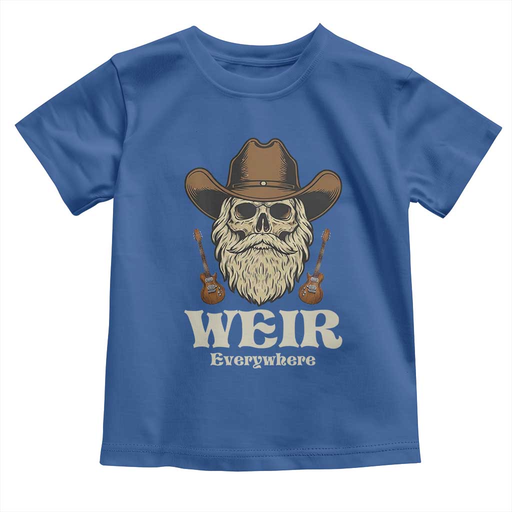 Weir Everywhere Western Skull Guitarist Toddler T Shirt Legendary Musician Memorial Retro Tribute for Fans TS02 Royal Blue Print Your Wear