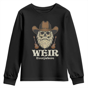 Weir Everywhere Western Skull Guitarist Youth Sweatshirt Legendary Musician Memorial Retro Tribute for Fans TS02 Black Print Your Wear