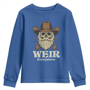 Weir Everywhere Western Skull Guitarist Youth Sweatshirt Legendary Musician Memorial Retro Tribute for Fans TS02 Royal Blue Print Your Wear