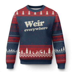 Weir Everywhere Ugly Christmas Sweater Legendary Musician Memorial Tribute for Fans TS02 Navy Red Print Your Wear