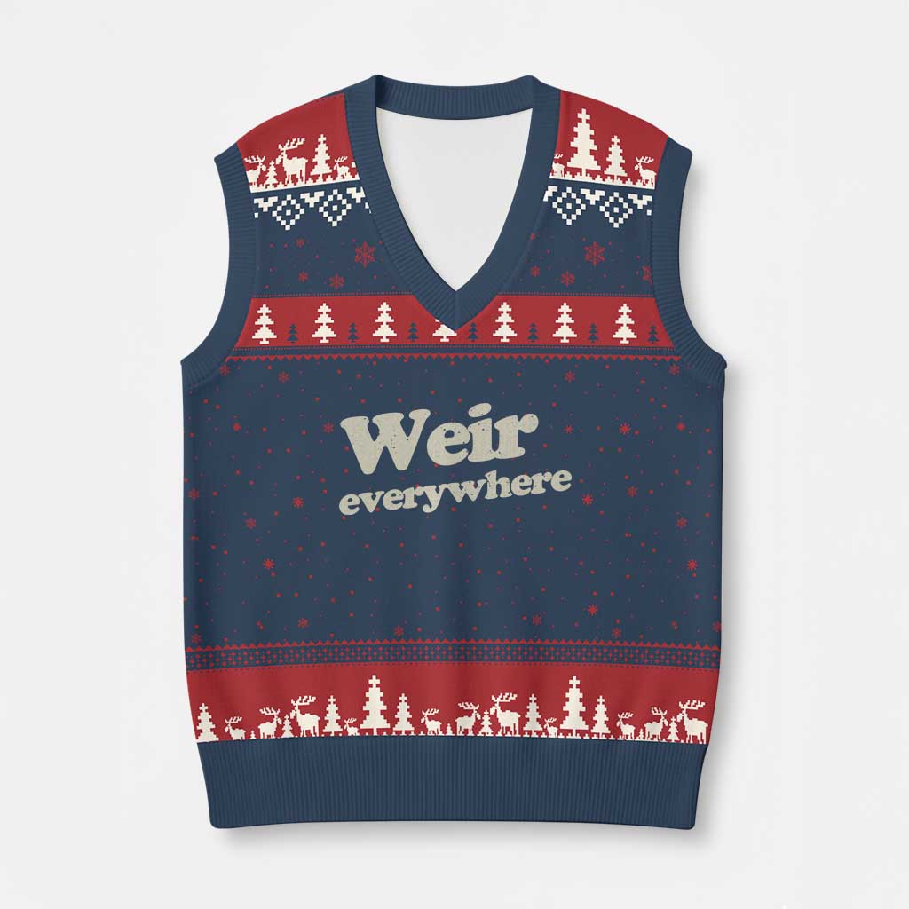 Weir Everywhere V-Neck Knit Sweater Vest Legendary Musician Memorial Tribute for Fans TS02 Navy Red Print Your Wear