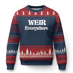 Weir Everywhere Ugly Christmas Sweater Legendary Musician Memorial Retro Tribute for Fans TS02 Navy Red Print Your Wear