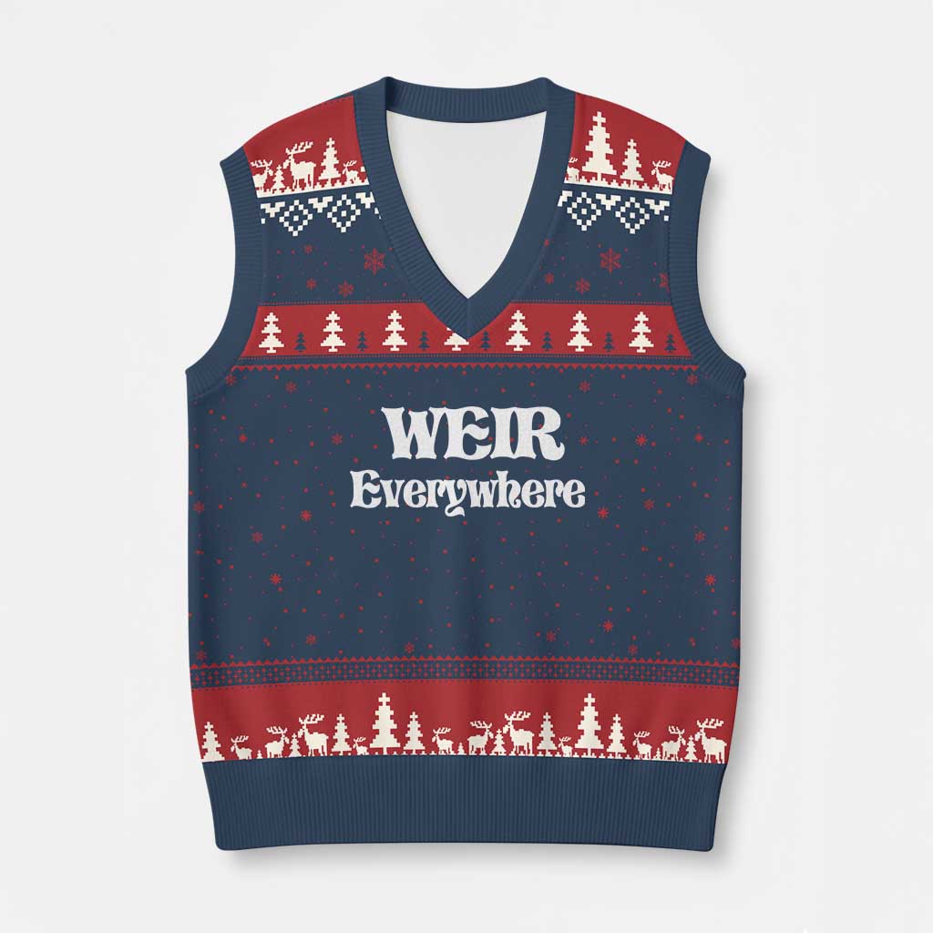Weir Everywhere V-Neck Knit Sweater Vest Legendary Musician Memorial Retro Tribute for Fans TS02 Navy Red Print Your Wear
