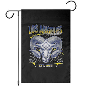 Cool Blue and Gold Ram Head Bighorn Sheep Graphic Garden Flag Est 1936 Los Angeles Lover TS02 Black Print Your Wear