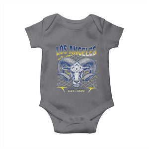 Cool Blue and Gold Ram Head Bighorn Sheep Graphic Baby Onesie Est 1936 Los Angeles Lover TS02 Charcoal Print Your Wear