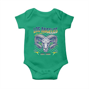 Cool Blue and Gold Ram Head Bighorn Sheep Graphic Baby Onesie Est 1936 Los Angeles Lover TS02 Irish Green Print Your Wear