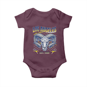 Cool Blue and Gold Ram Head Bighorn Sheep Graphic Baby Onesie Est 1936 Los Angeles Lover TS02 Maroon Print Your Wear