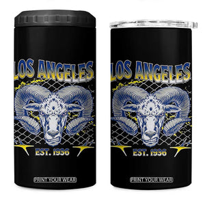 Cool Blue and Gold Ram Head Bighorn Sheep Graphic 4 in 1 Can Cooler Tumbler Est 1936 Los Angeles Lover TS02 One Size: 16 oz Black Print Your Wear