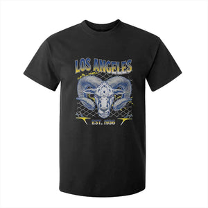 Cool Blue and Gold Ram Head Bighorn Sheep Graphic T Shirt For Kid Est 1936 Los Angeles Lover TS02 Black Print Your Wear