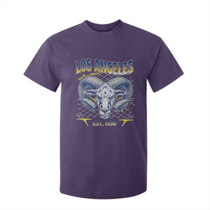 Cool Blue and Gold Ram Head Bighorn Sheep Graphic T Shirt For Kid Est 1936 Los Angeles Lover TS02 Purple Print Your Wear