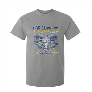 Cool Blue and Gold Ram Head Bighorn Sheep Graphic T Shirt For Kid Est 1936 Los Angeles Lover TS02 Sport Gray Print Your Wear