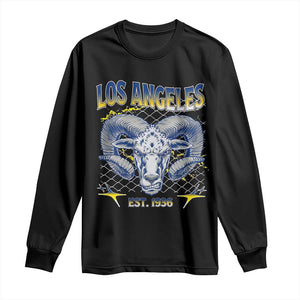 Cool Blue and Gold Ram Head Bighorn Sheep Graphic Long Sleeve Shirt Est 1936 Los Angeles Lover TS02 Black Print Your Wear